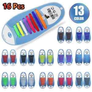 Masterbag - Tali Sepatu Silikon Karet isi 16 Shoelace Silicone Lazy Lace
