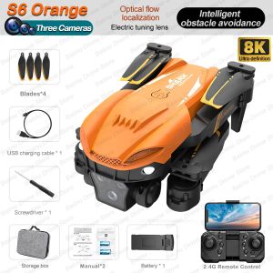 Hot Shark Drone S6S Brushless Professional 8K HD Camera WIFI FPV Obstacle Avoidance Optical Flow RC Foldable Quadcopter Toys