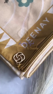 Skyshop Hijab Megan Series By Deenay Size 115 X115cm Voal Finishing Sewing kerudung segiempat motif