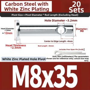 GUWANJI | Carbon Steel Galvanized Flat Head Hole Pin Open Positioning Pin 304 Stainless Steel Cylindrical Location Pin