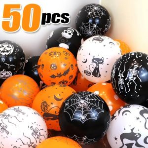 50/20pcs 12 Inch Halloween Balloons Creative Pumpkin Spider Latex Inflatable Balloon Toys Halloween Party Decoration