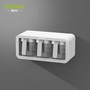 Spice Jars Set Three Compartment 390ml Wall Holding With Spoon Seasoning Jar Storage Containers Salt Sugar Pepper Spices Box