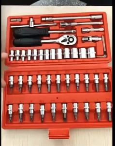 ชุดเครื่องมือซ่อมจักรยานยนต์จักรยานไฟฟ้าจักรยาน 46 ชิ้น เครื่องมือซ็อกเก็ตพร้อมประแจวงล้อ ชุดเครื่องมือมัลติฟังก์ชั่น