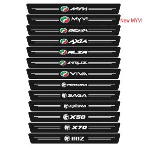 DISERVSTORE Carbon Fiber [4pc/set] Side Door Step Protector DIY Perodua Alza Axia Aruz myvi Bezza Viva Accessories Aksesori Car Pelekat Kereta Pintu Kereta