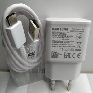 Samsung Fast Charger / Pengisian Cepat 15 Watt Type C For GalaxySamsung A12  A20  A20S  A21S  A31  A32  A52  A70  A71  A72  M10s  M11  M12  M30  M40  M50  S7  S8 SEMUA HP Port TYPE C Putih  - Original