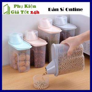 Hộp Đựng Ngũ Cốc  Hạt Khô Tiện Ích Chất Liệu Nhựa PP Dung Tích 1.9 Và 2.5L Bảo Quản Đồ Ăn Tránh Ẩm Mốc - Hộp Đựng Thực Phẩm  Đồ Khô Có Nắp Đậy Kèm Vòi Rót Tiện Lợi