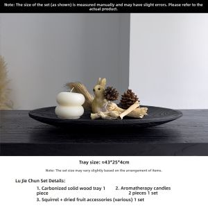 Wabi Sabi Style Aesthetic Decorative Wood Tray Set