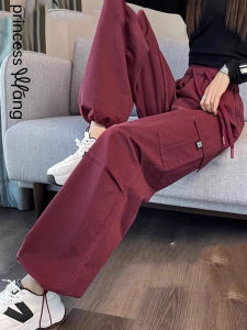 WANGGONGZHU | American Style Wide Leg Workwear Pants Women Casual Fashion Slimming Loose Sports Trousers Autumn New Arrival Short Size