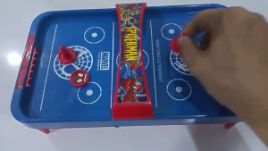 Spider-Man Air Hockey Table Game with Marvel Branding and Spider Web Design 2005
