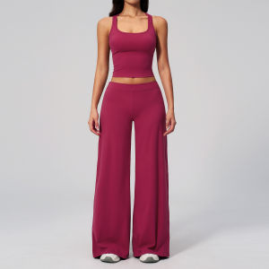 Quick-drying Shaping Anti-shock Yoga Set Low-rise Brushed Leggings Tank Top