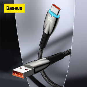 Baseus 100W USB Cable for Xiaomi Huawei USB to Type C Fast Charging Type C to Type C Cable Data with Halo Light Indicaor