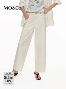MO&Co. | Special Dyeing Full Cotton Low Rise Slit Frayed Jeans