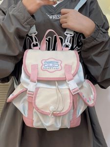 Lightweight Mini Donut Dog Double Shoulder Bag Crossbody Bag for Women Korean Style Nylon Casual Backpack Cartoon Pattern