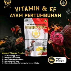 VITAGROW PREMIX 500g pakan tambahan ayam agar ukuran ayam besar tulang kuat