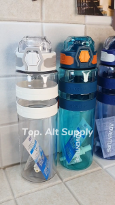 [READY STOCK 🛒]Minimalist 1020ml Hydration Bottle – Transparent Leakproof Pop-Up Lid + Rope Handle