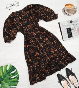 Dress Naura Kancing Bahan Rayon