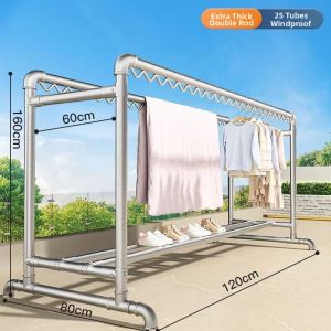 YIXUAN | Double Rod Drying Rack Galvanized Steel