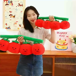 ของเล่นตุ๊กตามะเขือเทศน่ารัก หมอนมะเขือเทศ หมอนนอนสบาย ของขวัญวันเกิดสำหรับเด็กผู้หญิง หมอนผักผลไม้