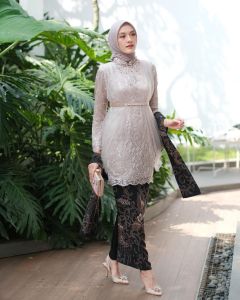 New Arrival Set Couple Kebaya Madina Sage Brokat Tunik Kondangan Tunangan Lamaran Wisuda Dresmate Modern Terbaru 2022