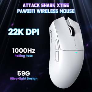 ATTACK SHARK | ATTACK SHARK X11SE Lightweight Tri-Mode Wireless Gaming Mouse 22000DPI 65H Battery Ergonomic Design for Precision Gaming