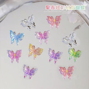 Mini Crystal Butterfly 3D Resin Nail Art Decorations Colorful New Style Fashionable And Stylish Home Decorations