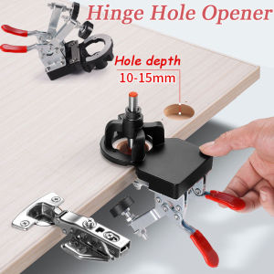 35mm Hinge Boring Jig Woodworking Hole Drilling Guide Locator with Fixture Aluminum Alloy Hole Opener Templat