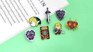Fantasy Adventure Game Inspired Enamel Pins Hero Shield Sword & Mask Lapel Brooches Collectible Hard Enamel Badges