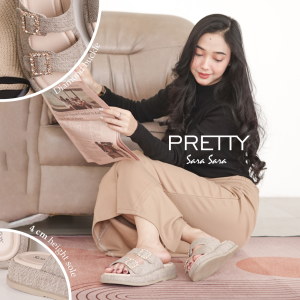 Canada01 - PRETTY Sandal Selop Eva Wanita Premium Ban Dua Size 36 - 40 Tinggi 4cm Empuk Ringan