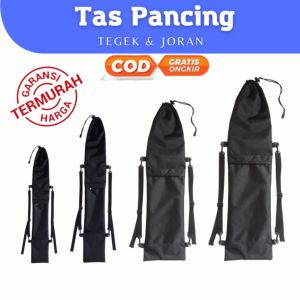 GROSIR Tas Joran dan Tegek Pancing Cordura Nylon Waterproof warna Hitam model Gendong Terbaru Murah