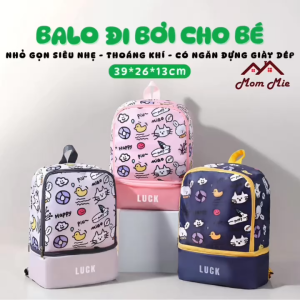 Balo đi bơi cho bé có ngăn đựng giày dép riêng biệt có ngăn chia đồ khô và ướt thoáng khí nhỏ gọn siêu nhẹ - T044