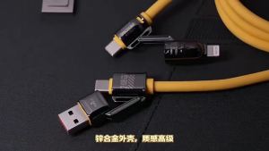 Cáp Sạc Siêu Nhanh 240W 4 Trong 1 Hai Cổng Type-C Và Lightning Tương Thích Với iPhone Samsung Huawei Xiaomi - Đồng Bộ Dữ Liệu & Sạc