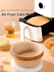 Disposable Cake Baking Cups Air Fryer 6 Inch 8 Inch Chiffon Oven Baking Paper Cups Kitchen Cooking Tools Family Use Normal Size