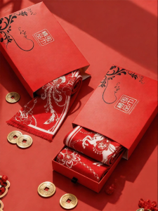 BAILISI | Customized Logo Embroidery Pattern Year of the Horse Limited High-end Red Scarf