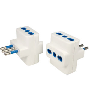1 way to 3 way Italian to Italian 3 pins plug travel adaptror 10A for Chile Uruguay Italy
