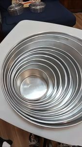 JCF KITCHEN STORE | Heavy Duty Cake Pan - 2 inches height | 0.4 Gauge Thickness | Seamless High Grade Aluminum Cake Pan | Durable
