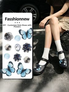 ZUYINBULUO | Butterfly Blue Shoe Accessory For Crocs