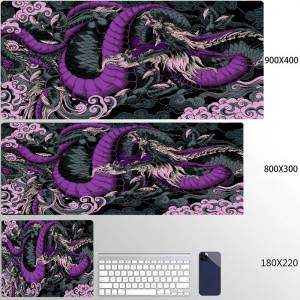 Bandai | XXL Black and White Dragon Anime Mouse Pad Large Keyboard Lockrand Desktop Game Mat Rubber Non-slip Carpet Convenient Washable