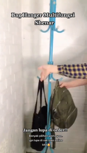 Rak Gantung Tas 9 Hook Stand Hanger Rak Berdiri Hanger Tempat Topi Gantungan Berdiri
