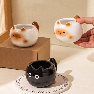 1Pc Siamese Cat Coffee Cup Creative Cute Kitten Mug High-Looking Exquisite Cup Suitable for Coffee Shop Latte Latte Cup Office Living Room Home Bedroom Drinking Cup Afternoon Tea Flower Tea Black Tea Cup Gift