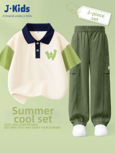 JKIDS | Color Block Polo Shorts Set Cooling Summer Kids Wear