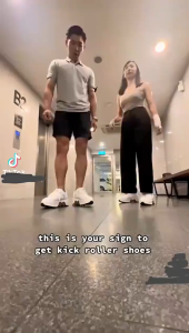 Sepatu Roda Casual Skate / Kick Roller Shoes Impor Viral TIKTOK
