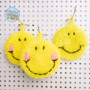 Powerful Cleaning Smiley Face Sponge Dishwashing Sponge Magic Clean Scrubber Strong Cleaning Utility Household Tool