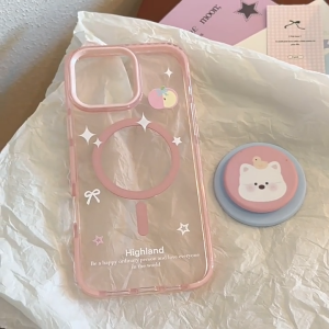 MagSafe Stand Cute Westie Case for iPhone 17 Pro Max/17 Pro/17 Shockproof Magsafe Cover with Detachable Chain