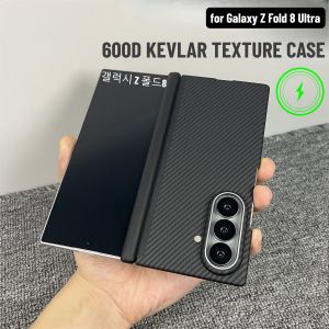 Premium 600D Carbon Fiber Texture Magnetic Case for For Samsung Galaxy Z Fold 8 Ultra 7 for Magsafe Hinge Full-protection Cover