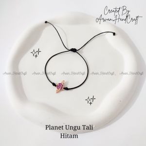 Gelang Couple Bracellet Planet Ungu Serut // Gelang Tali Couple Planet Ungu Hitam Putih