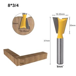 1PC Dovetail Joint Router Bit Set 8mm Shank 14 Độ Dao Phay Hợp Kim Vonfram Coban Dụng Cụ Chế Biến Gỗ