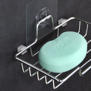 AmoKi Soap Holder Stainless Steel Double Layer Soap Box Toilet Rack Wall-mounted Bathroom Holder