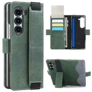 Business PU Leather Flip Wallet Mobile Phone Case Fit For Samsung Galaxy Z Fold 7 Z Fold 6 Fold 5 Case With Adjustable Kickstand
