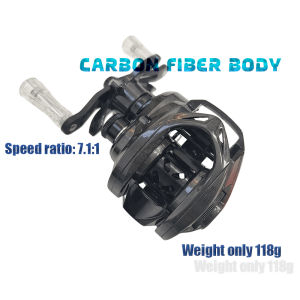 NEW | Baitcasting reel | Gear-Ratio :7.1:1 | Short axis  line cup | Carbon fiber body/carbon fiber handlebars | Weight only 118g