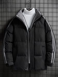 ROMON | Lormen Mens Cotton Jacket Autumn Winter New Thick Warm Hooded Workwear Down Cotton Coat Lightweight Bread Style Vest Zipped